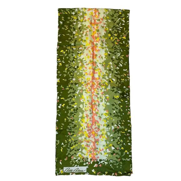 Bill Blass Silk Scarf Geometric Dots Japan Hand Rolled Luxury Signed Vintage